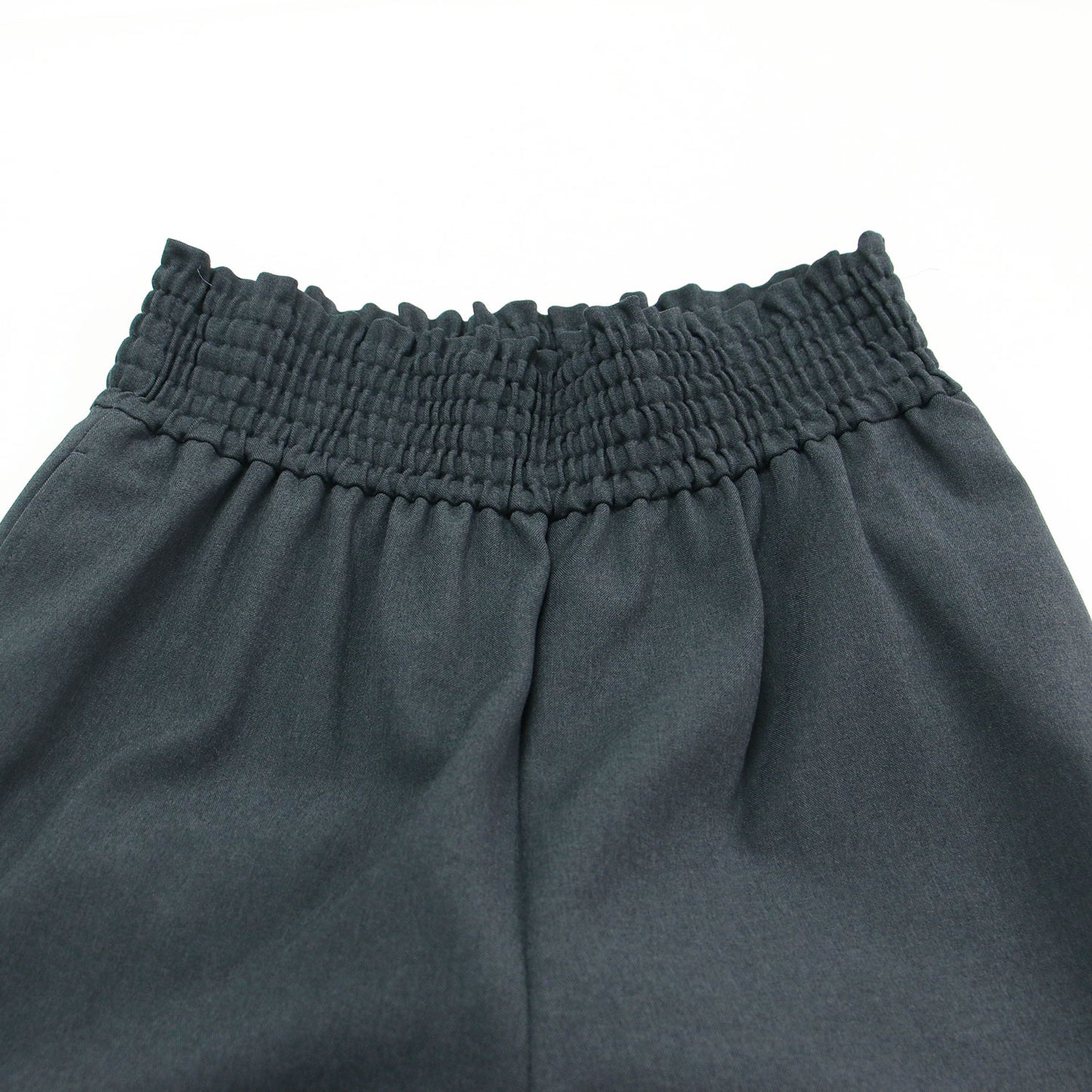 ウールライク ストレッチ ワイド パンツ / ウエストゴム ハイウエスト