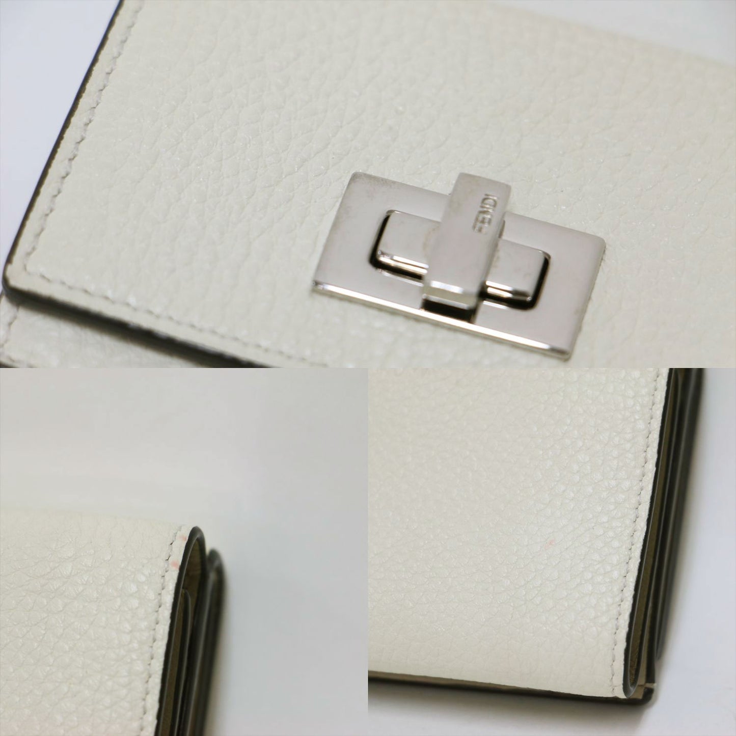 ピーカブー マイクロ 三つ折り 財布 / ウォレット コンパクト バイカラー ツイストロック レザー