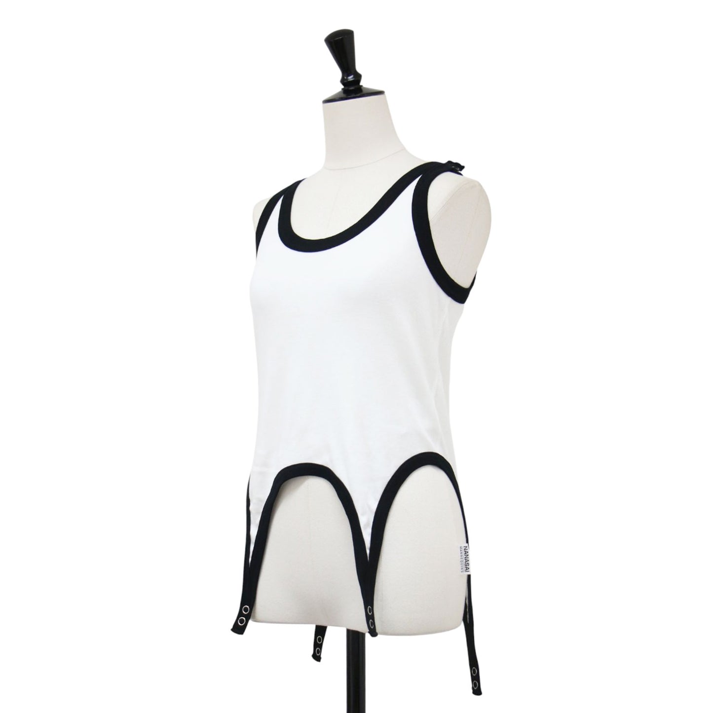 24春夏 コットン マルチWAY タンクトップ / COTTON MULTI WAY TANK TOP カットソー ノースリーブ パイピング コットン