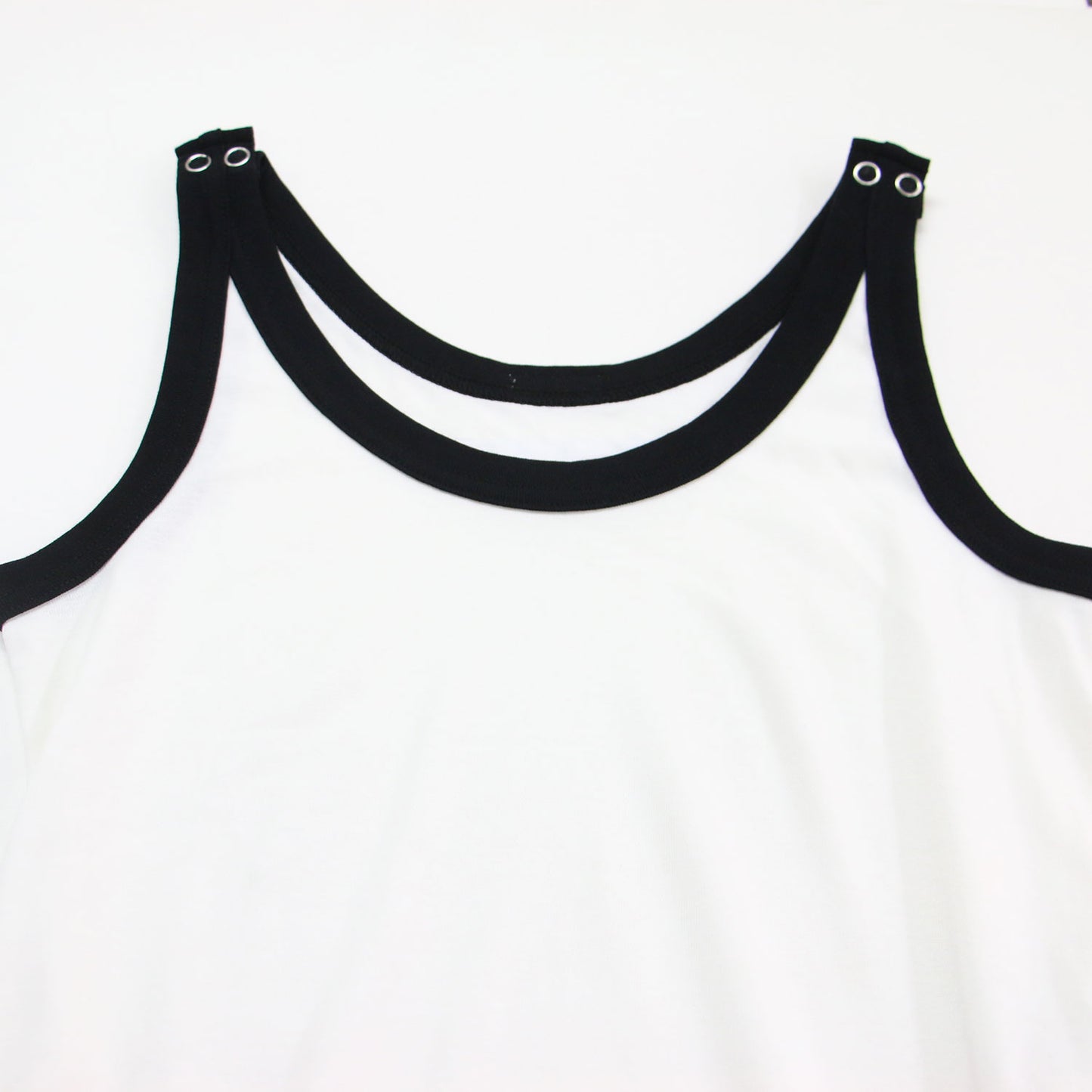 24春夏 コットン マルチWAY タンクトップ / COTTON MULTI WAY TANK TOP カットソー ノースリーブ パイピング コットン