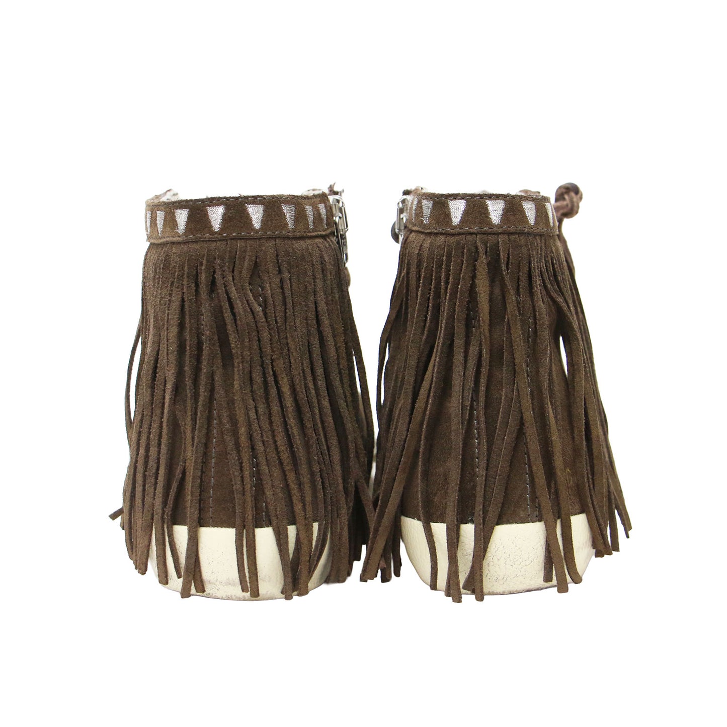 25秋冬 スエード フリンジ ハイカット スニーカー / FRANCY with FRINGES レースアップ スター レザー
