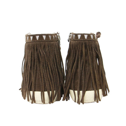 25秋冬 スエード フリンジ ハイカット スニーカー / FRANCY with FRINGES レースアップ スター レザー