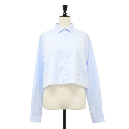 26春夏 クロップド 長袖 シャツ / Original Cropped Shirt ショート丈 レギュラーカラー コットン