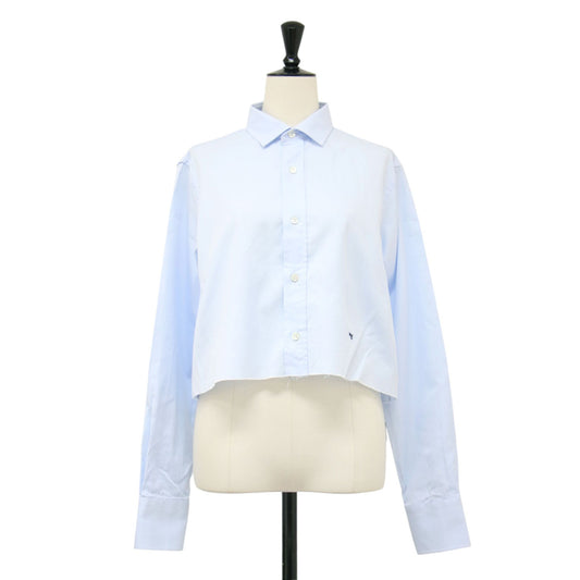 26春夏 クロップド 長袖 シャツ / Original Cropped Shirt ショート丈 レギュラーカラー コットン