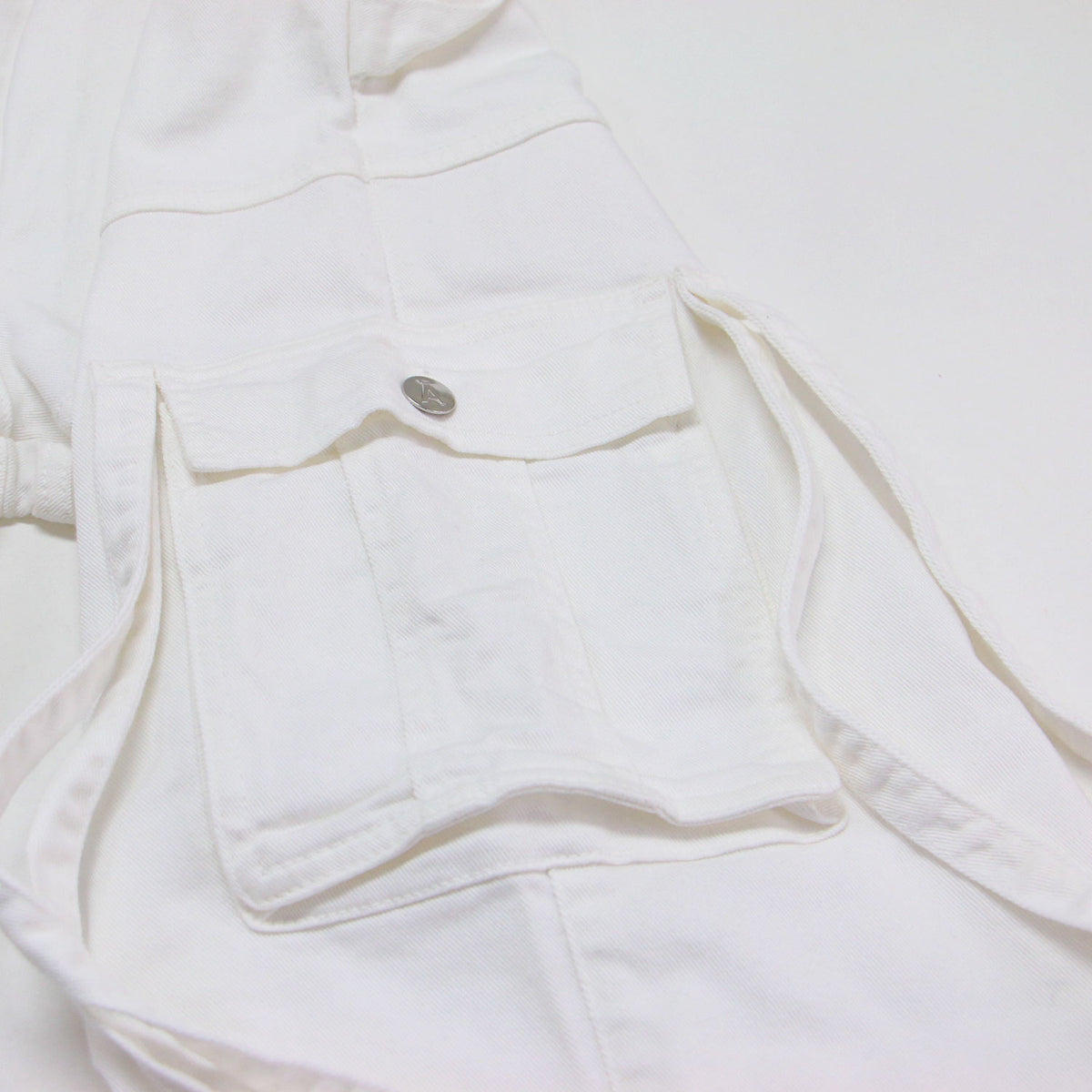 ドリル カーゴパンツ / ワイド ストレート ツイル コットン