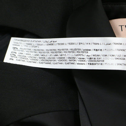 タイネック ジャンプスーツ / Tie Neck Jumpsuit オールインワン パンツ ワイド ノースリーブ 襟付き ウール