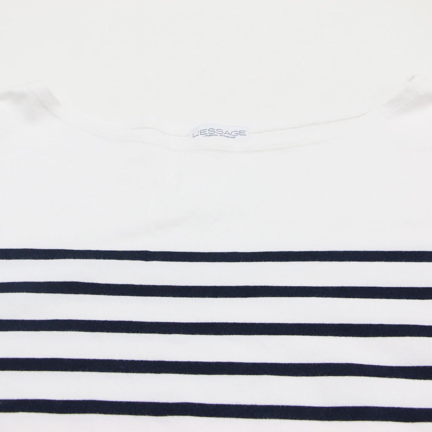 パネル ボーダー 長袖 Tシャツ / カットソー ロングスリーブ ボートネック オーバーサイズ コットン