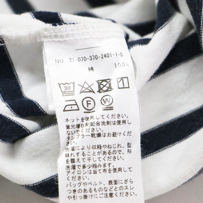 パネル ボーダー 長袖 Tシャツ / カットソー ロングスリーブ ボートネック オーバーサイズ コットン