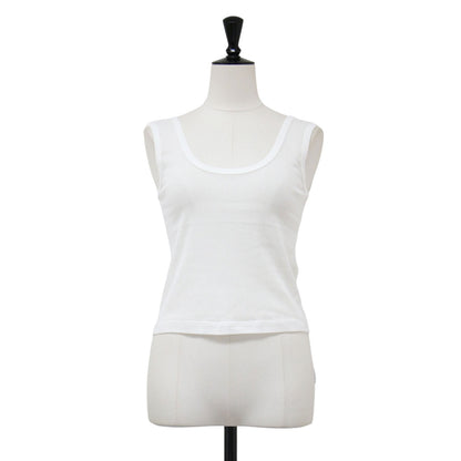 26春夏 ナイロン コットン レース リボン レイヤード タンクトップ / NYLON COTTON FLOWER LACE RIBBON LAYERED TANK TOP ノースリーブ クルーネック