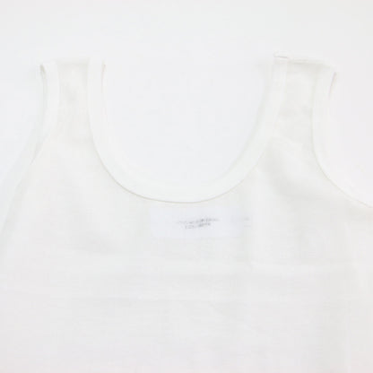 26春夏 ナイロン コットン レース リボン レイヤード タンクトップ / NYLON COTTON FLOWER LACE RIBBON LAYERED TANK TOP ノースリーブ クルーネック
