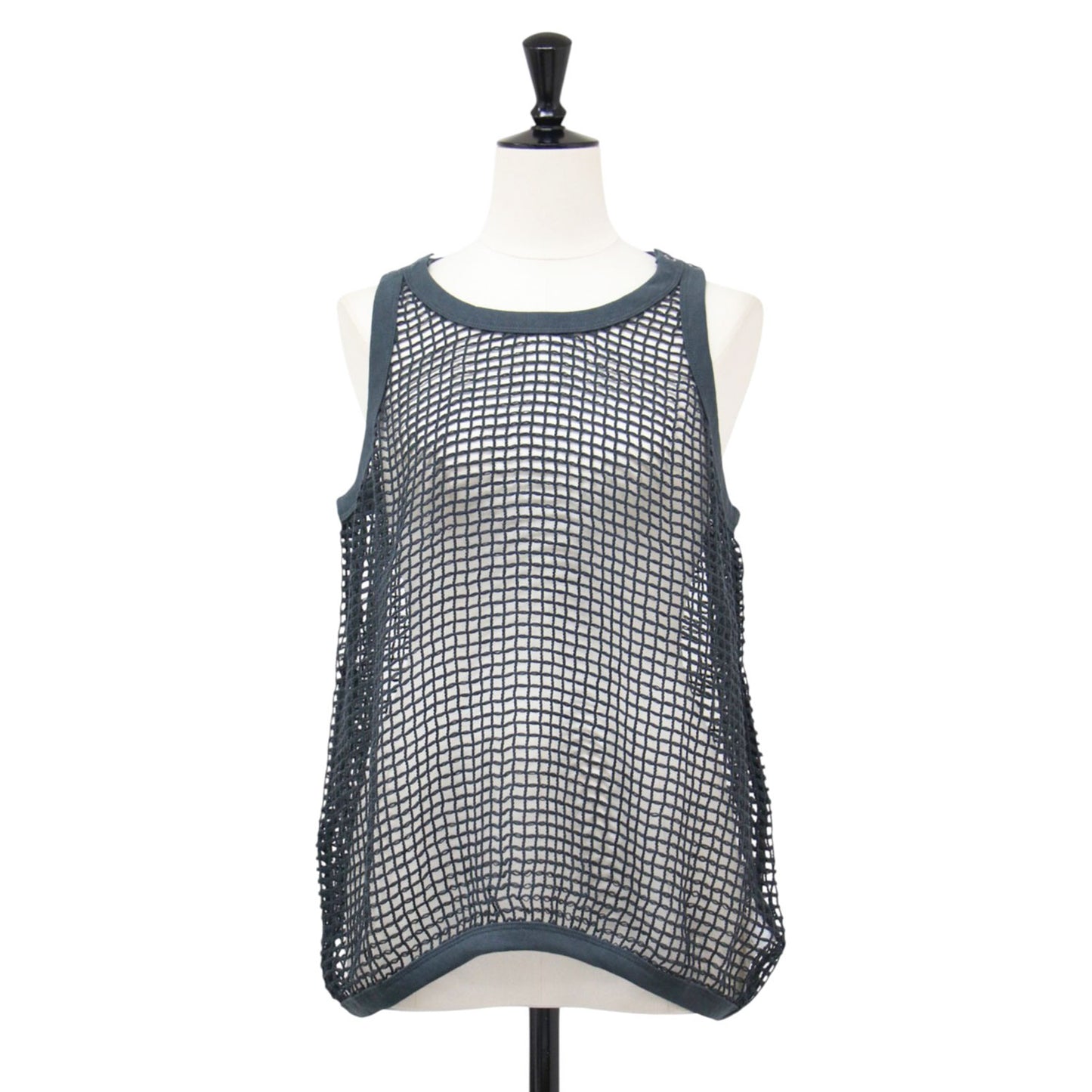 26春夏 スクエア メッシュ タンク トップ / SQUARE MESH TANK TOP プルオーバー クルーネック ノースリーブ コットン