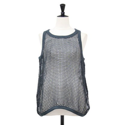 26春夏 スクエア メッシュ タンク トップ / SQUARE MESH TANK TOP プルオーバー クルーネック ノースリーブ コットン