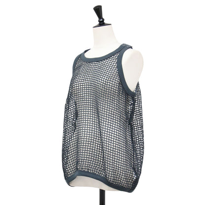 26春夏 スクエア メッシュ タンク トップ / SQUARE MESH TANK TOP プルオーバー クルーネック ノースリーブ コットン