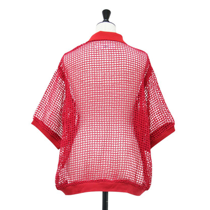 26春夏 スクエアメッシュ スキッパー ポロシャツ / SQUARE MESH SKIPPER POLO プルオーバー 半袖 襟付き