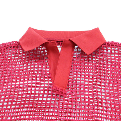 26春夏 スクエアメッシュ スキッパー ポロシャツ / SQUARE MESH SKIPPER POLO プルオーバー 半袖 襟付き