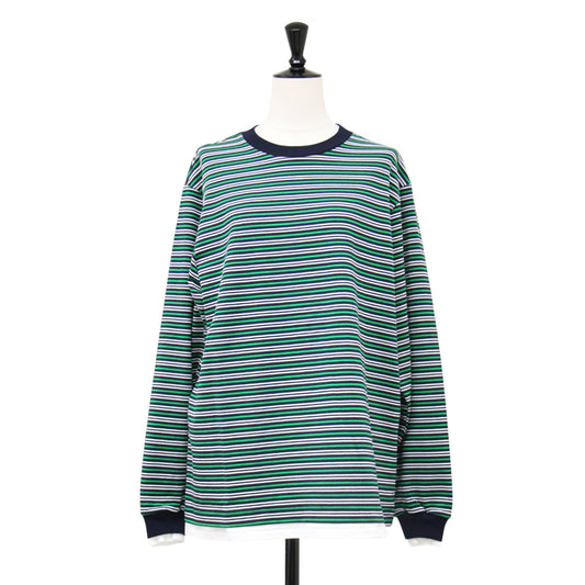 ボーダー レイヤード ロングスリーブ Tシャツ / カットソー 長袖 オーバーサイズ