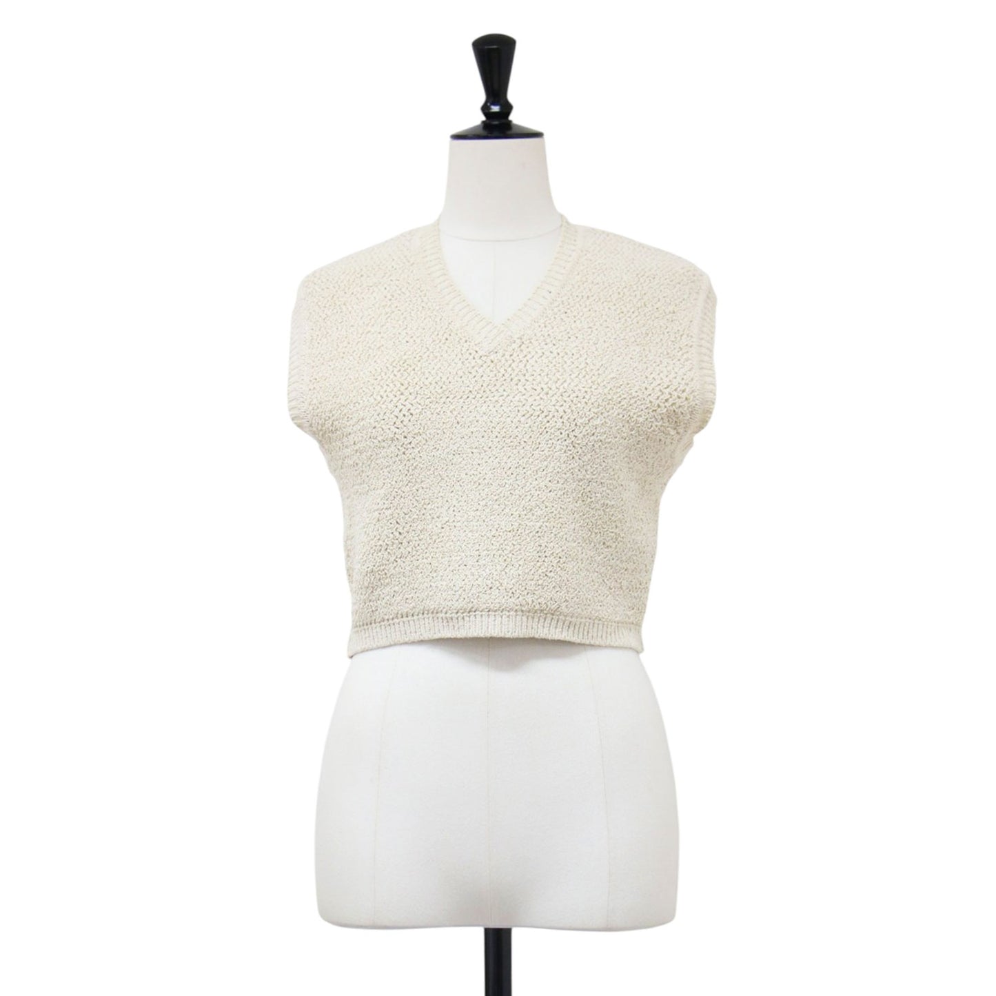 26春夏 シルク ニット ベスト / SILK PEARL KNIT プルーオーバー ショート丈 Vネック コンパクト
