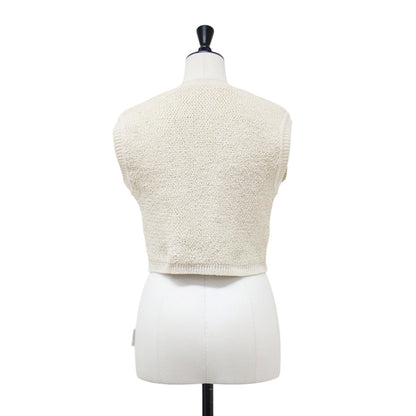 26春夏 シルク ニット ベスト / SILK PEARL KNIT プルーオーバー ショート丈 Vネック コンパクト