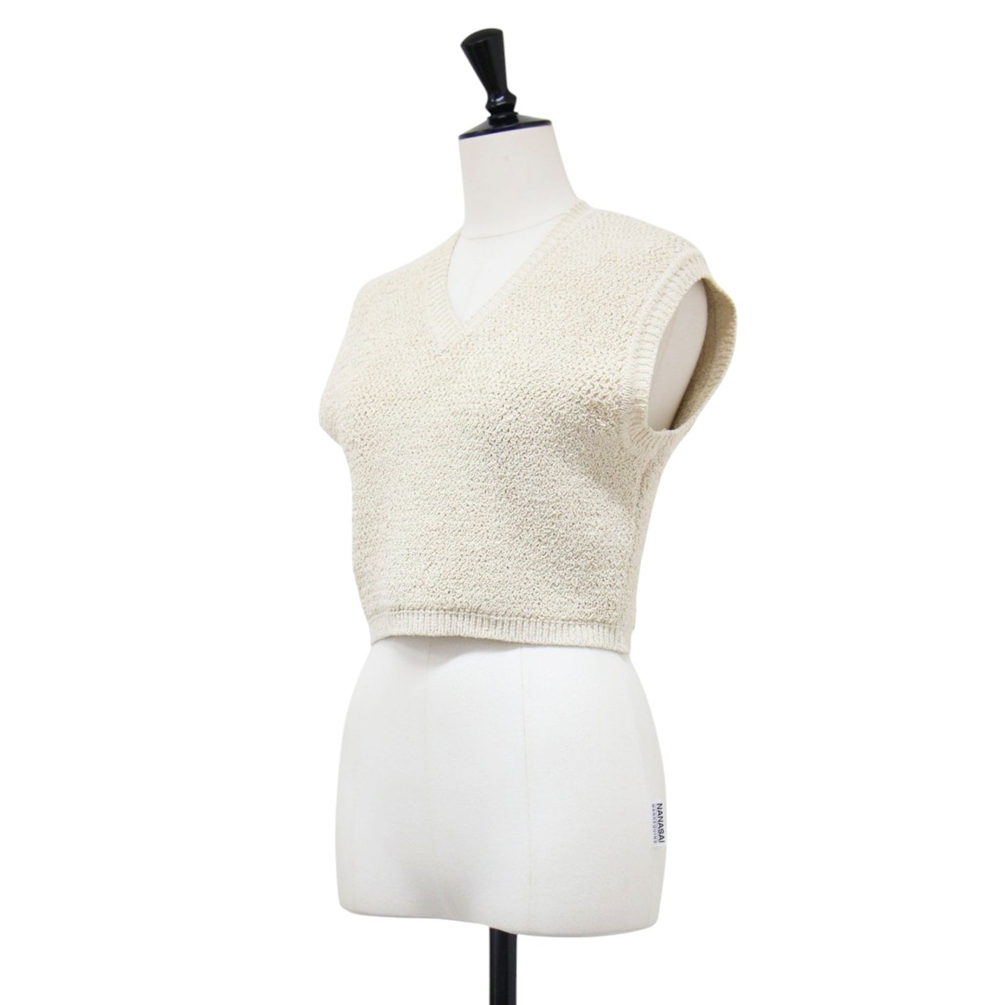 26春夏 シルク ニット ベスト / SILK PEARL KNIT プルーオーバー ショート丈 Vネック コンパクト