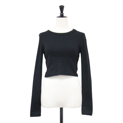 24秋冬 クロップド 長袖 Tシャツ / MAX CROP トップス カットソー ショート丈 ロングスリーブ クルーネック コットン