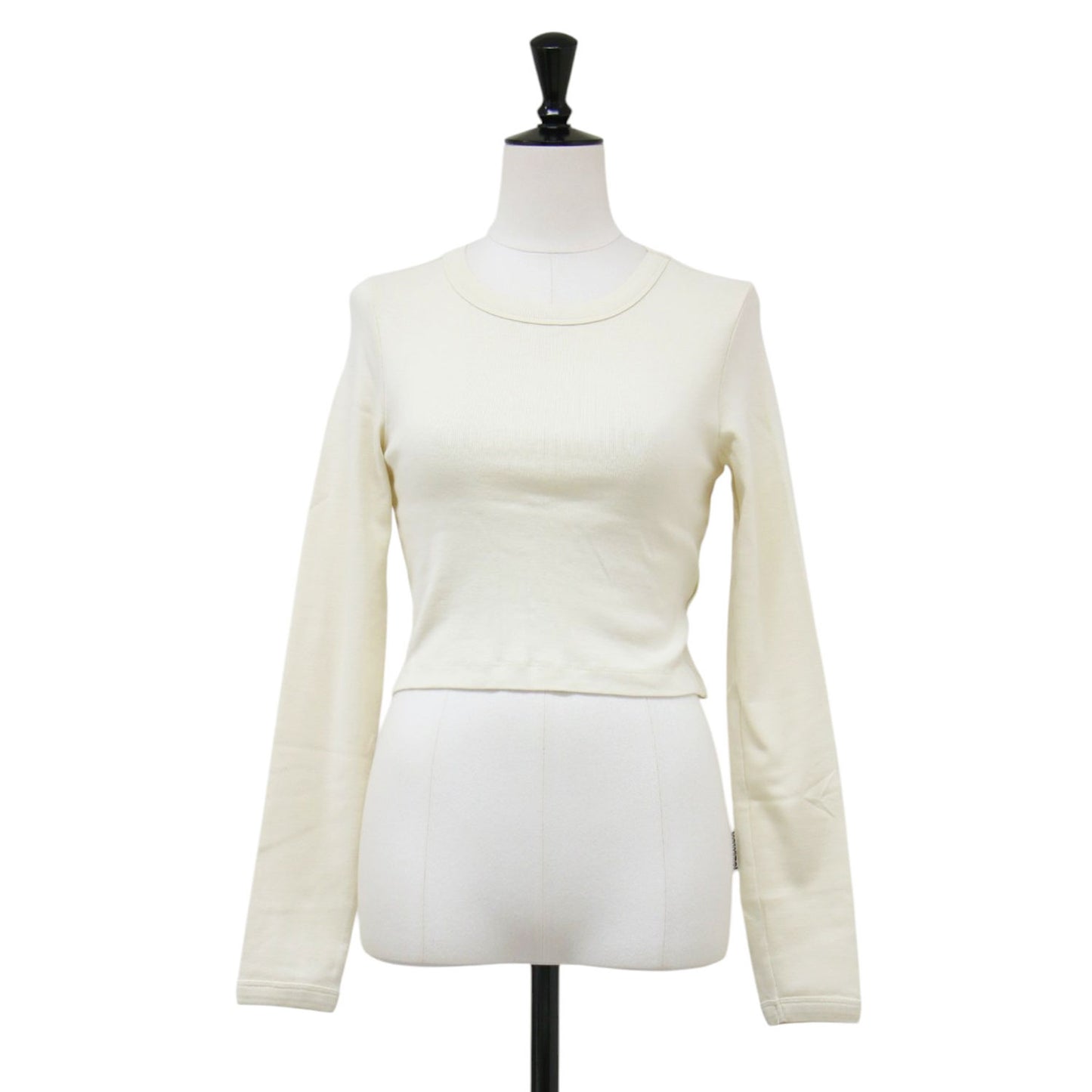 24秋冬 クロップド 長袖 Tシャツ / MAX CROP トップス カットソー ショート丈 ロングスリーブ クルーネック コットン
