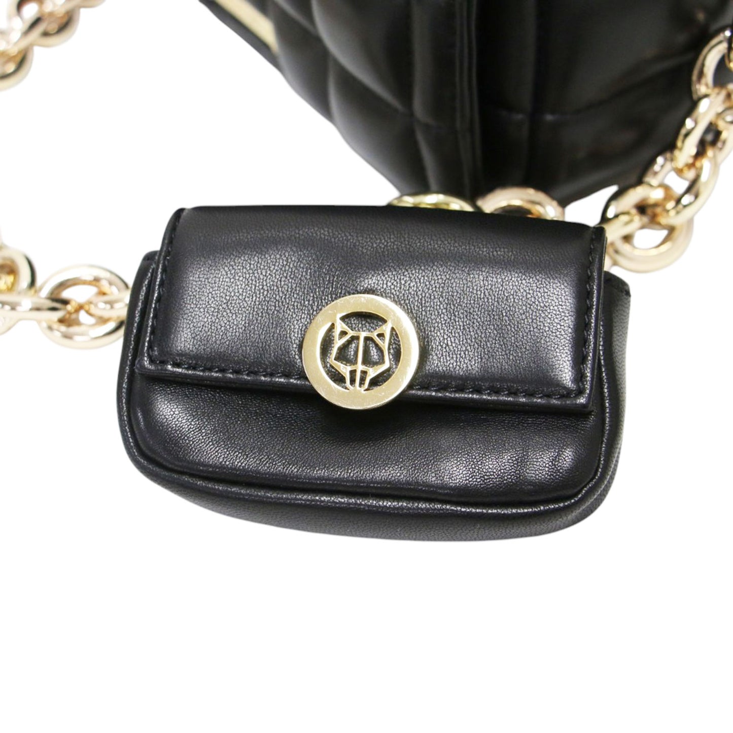 キルティング チェーン バッグ / ハンドバッグ ショルダーバッグ 肩掛け 斜め掛け ミニバッグ付き