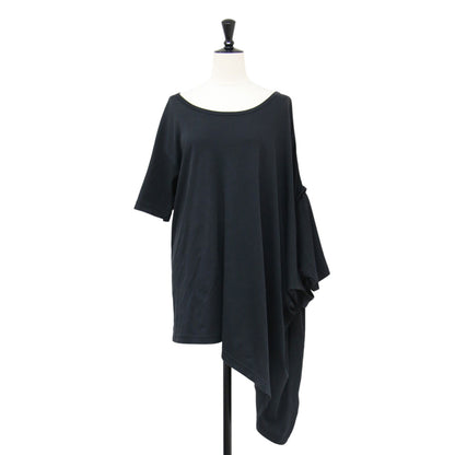 アシンメトリー 半袖 Tシャツ / カットソー ハーフスリーブ レイヤード コットン