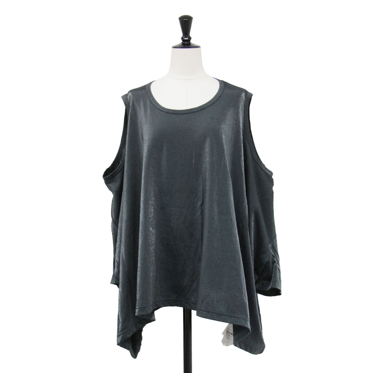 24春夏 オープンショルダー Tシャツ JM-T028 / カットソー 長袖 ノースリーブ ラウンドネック 2WAY メタリック コットン