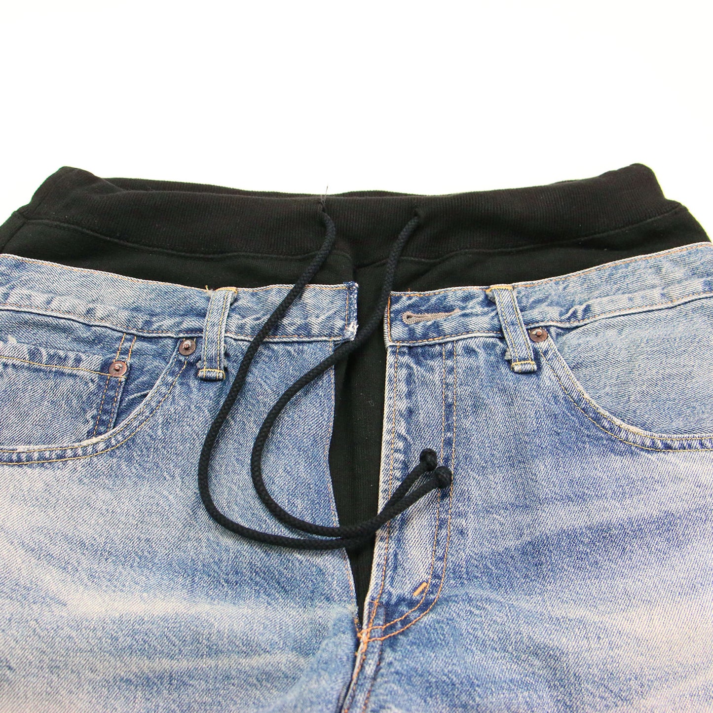× Levi's スウェット デニム ドッキング パンツ JJ-P106 / ジョガーパンツ ウエストゴム 切替 コットン