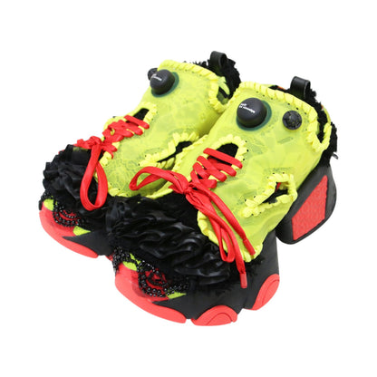 × Reebok 24秋冬 ポンプフューリー フリル ボリュームソール スニーカー / 厚底 レース リボン 配色