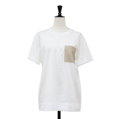 25春夏 TORENIA レザーポケット コットン クルーネック Tシャツ / カットソー プルオーバー 半袖