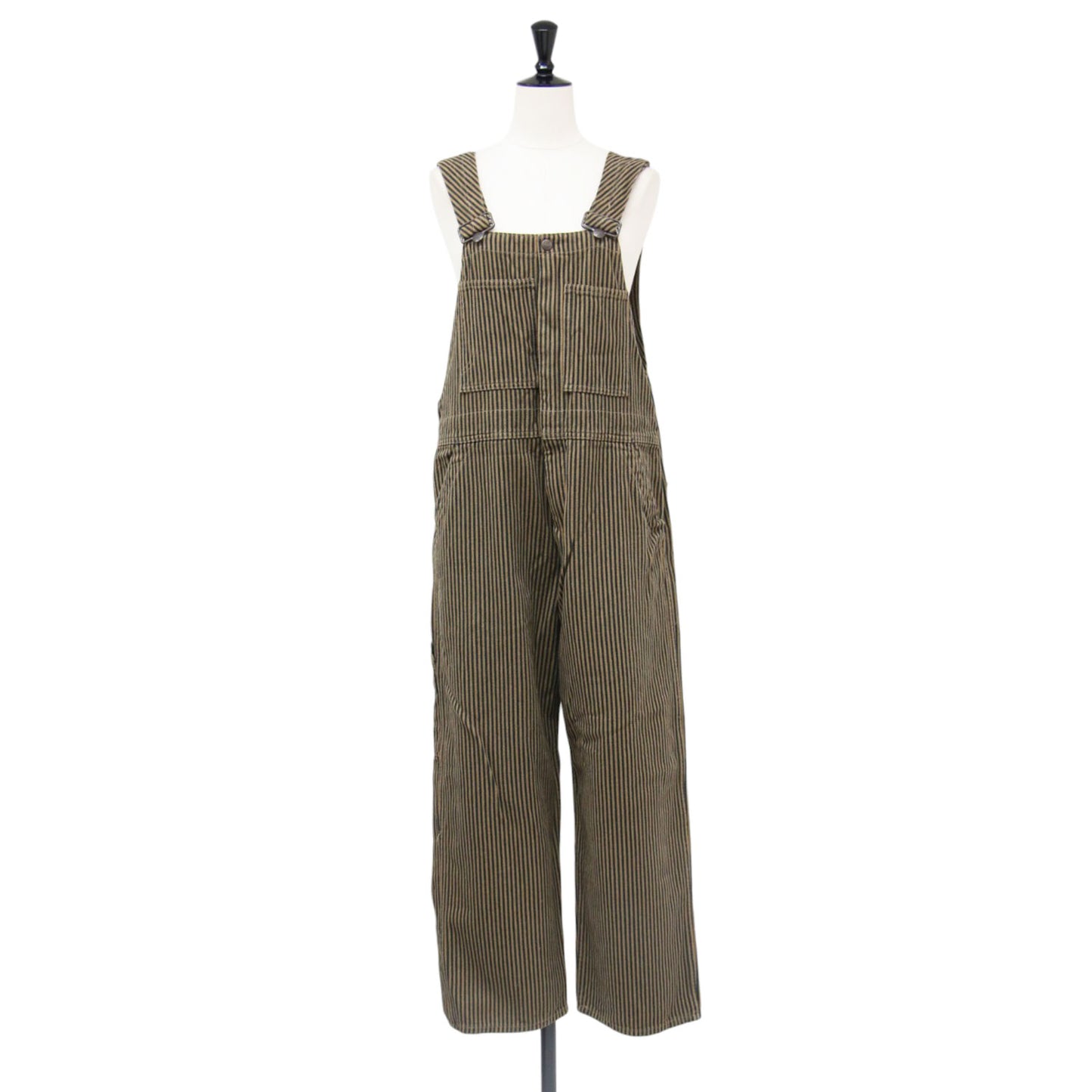 × Spick&Span 別注 22春夏 フロントオープン オーバーオール / オールインワン サロペット パンツ ヒッコリー ストライプ
