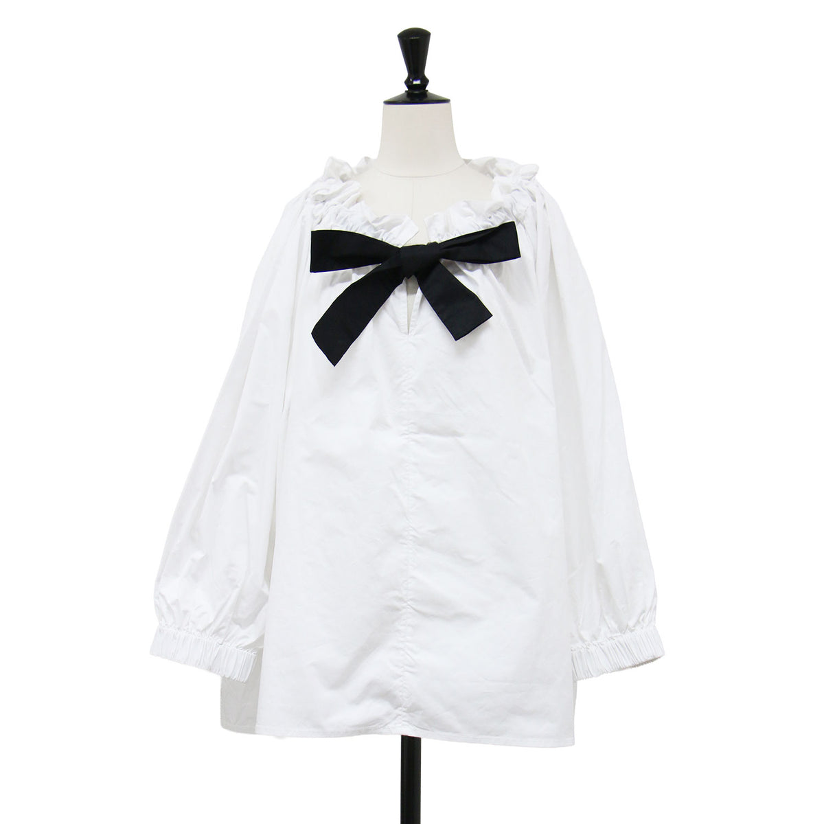 25秋冬 ボウタイ ギャザー ブラウス / Nightingale Top 2.0 シャツ プルオーバー リボン 配色 コットン
