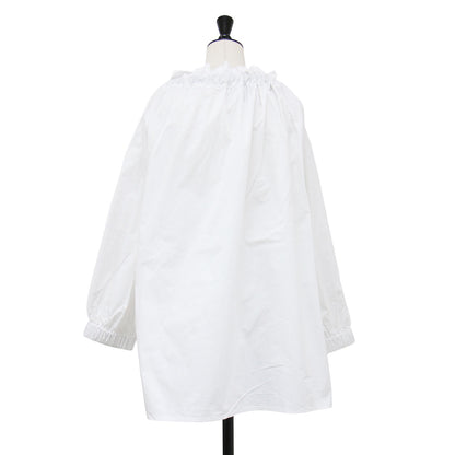 25秋冬 ボウタイ ギャザー ブラウス / Nightingale Top 2.0 シャツ プルオーバー リボン 配色 コットン