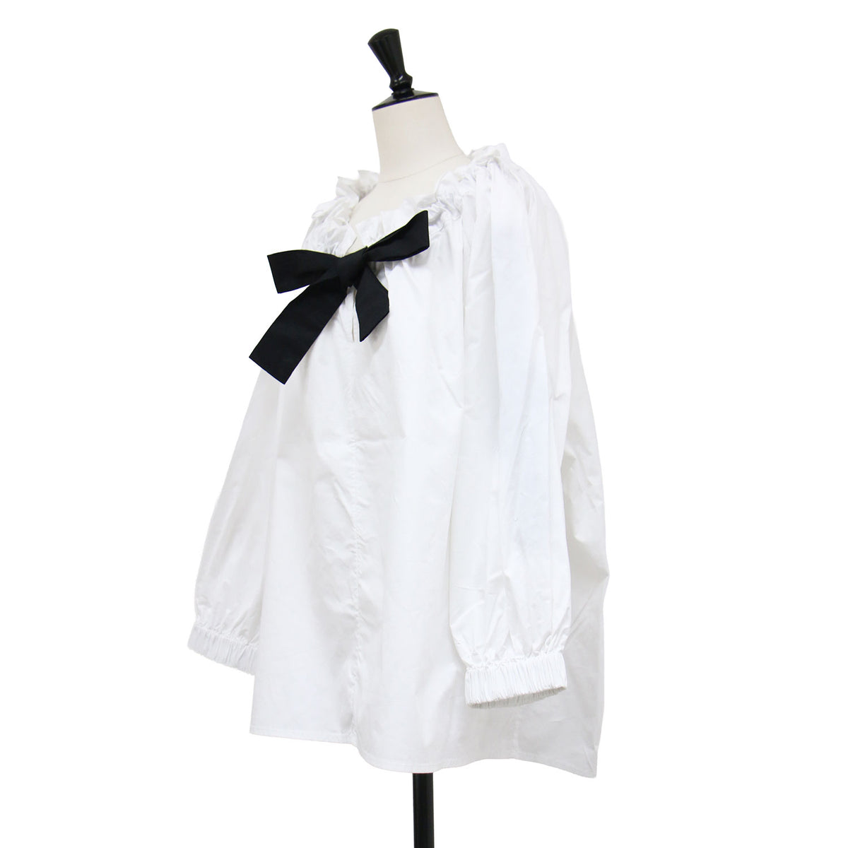 25秋冬 ボウタイ ギャザー ブラウス / Nightingale Top 2.0 シャツ プルオーバー リボン 配色 コットン