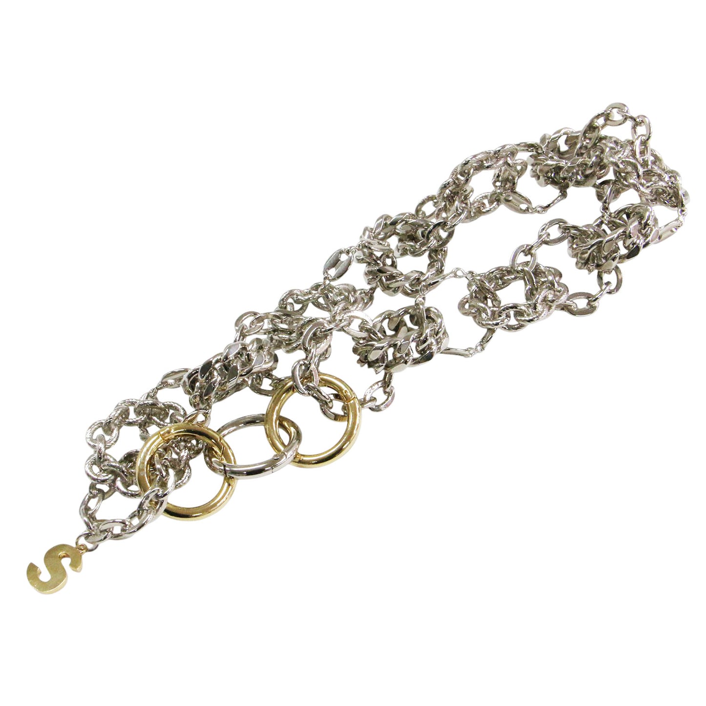 23春夏 チェーンドチェーン ネックレス / Chained Chain Necklace メタルロゴ