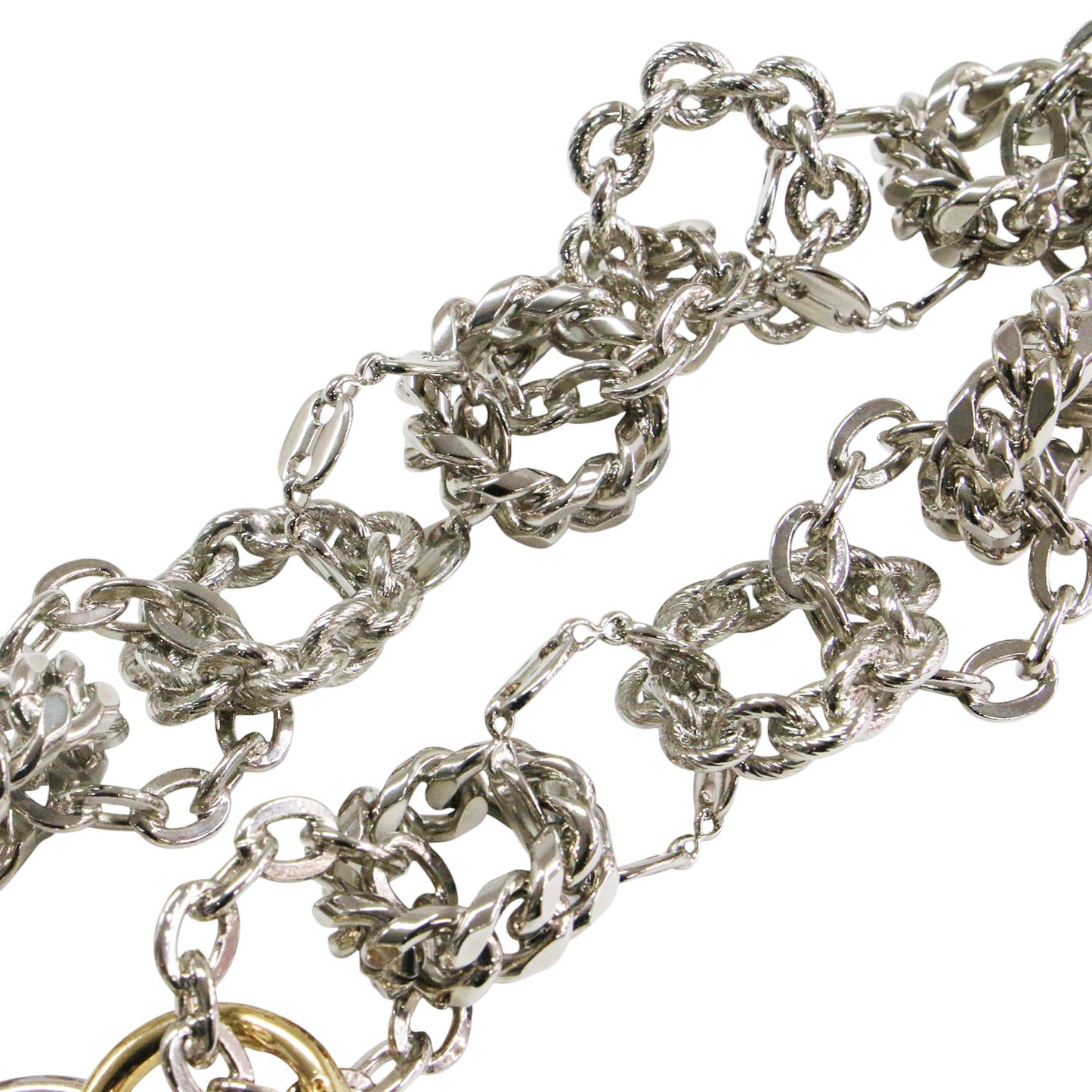 23春夏 チェーンドチェーン ネックレス / Chained Chain Necklace メタルロゴ