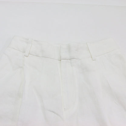24春夏 nicety パンツ / スラックス ワイド タック センタープレス ハイウエスト リネン