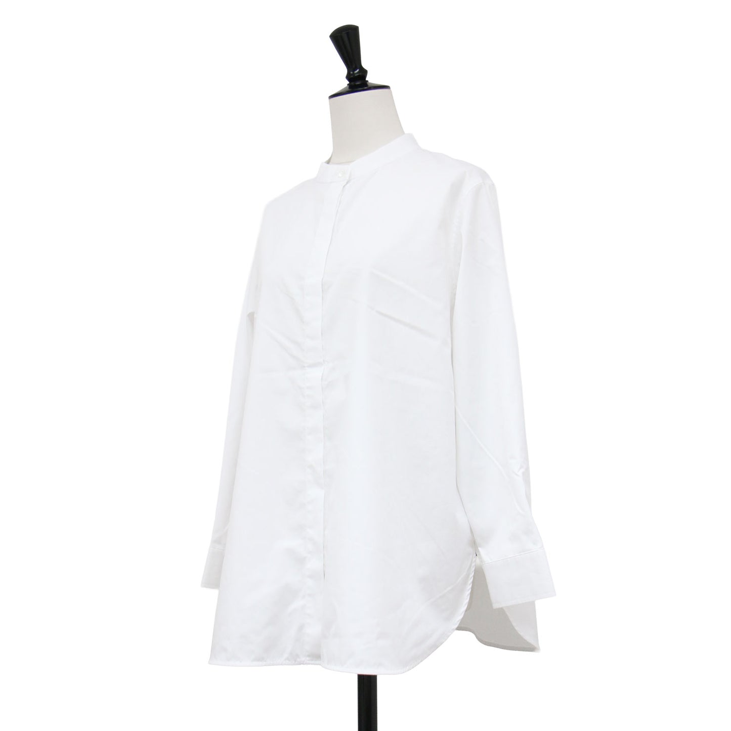 26春夏 バンドカラー 長袖 シャツ / LUXECOTTON NARVI SHIRT クルーネック バックヨーク タック 比翼ボタン ストレッチ コットン