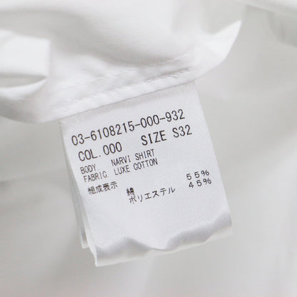 26春夏 バンドカラー 長袖 シャツ / LUXECOTTON NARVI SHIRT クルーネック バックヨーク タック 比翼ボタン ストレッチ コットン