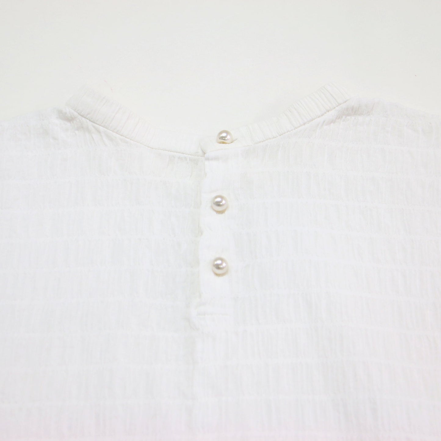 23春夏 2WAY リボン ティアード ブラウス / プルオーバー ノースリーブ クルーネック パールボタン