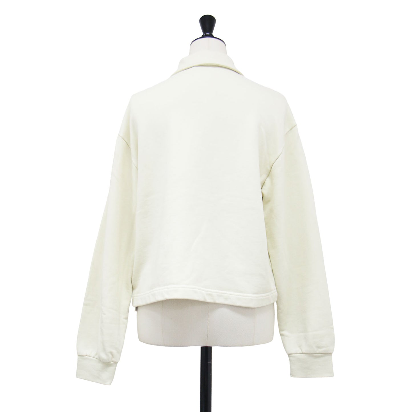 24秋冬 ポロ スウェット プルオーバー / 長袖 クロップド丈 ワイド ドロップショルダー 裏毛 コットン