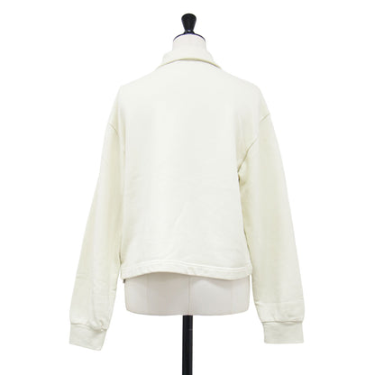 24秋冬 ポロ スウェット プルオーバー / 長袖 クロップド丈 ワイド ドロップショルダー 裏毛 コットン