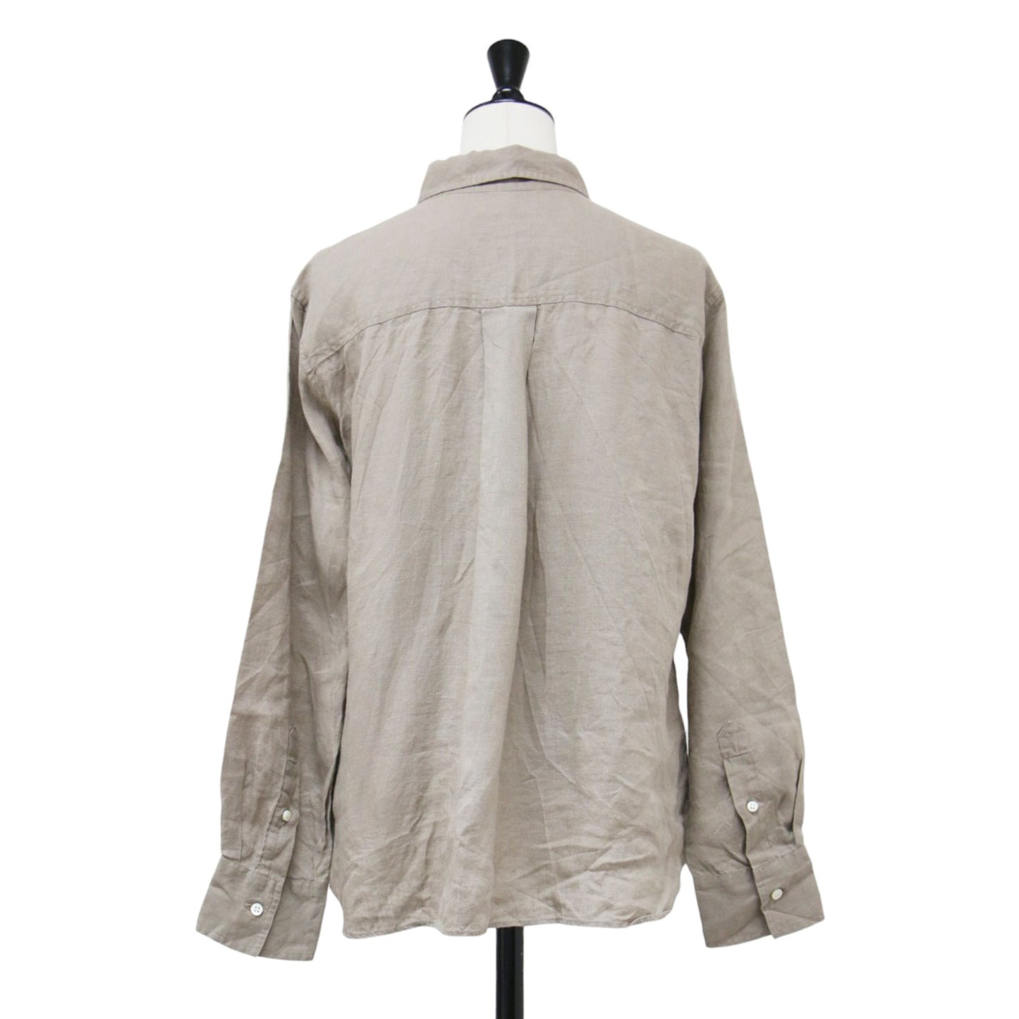 リネン 長袖 シャツ / レギュラーカラー コンパクト ドロップショルダー 2WAY カシュクール リラクシー