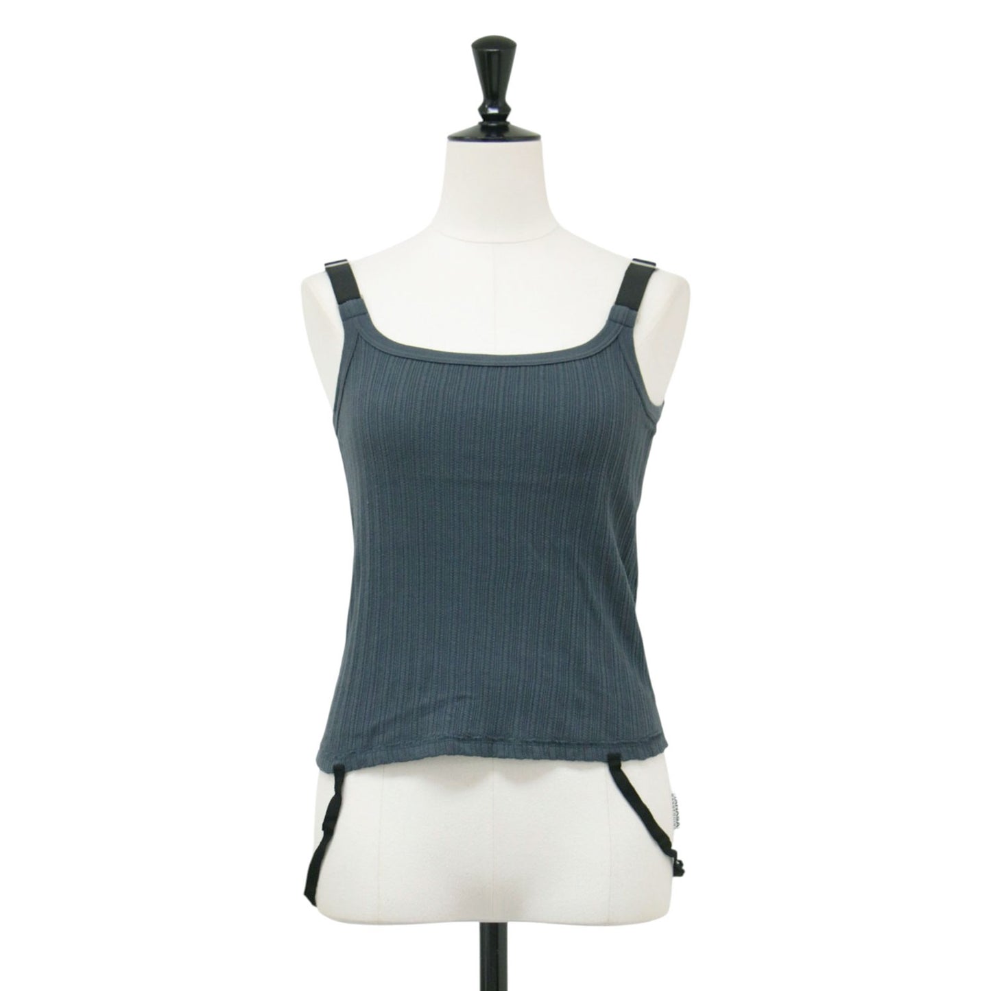 26春夏 コットン アイレットリブ キャミソール / COTTON EYELET RIB UP DOWN CAMISOLE ノースリーブ スクエアネック コンパクト ストラップ コットン