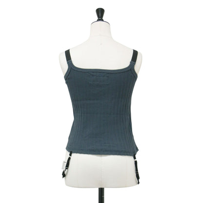 26春夏 コットン アイレットリブ キャミソール / COTTON EYELET RIB UP DOWN CAMISOLE ノースリーブ スクエアネック コンパクト ストラップ コットン