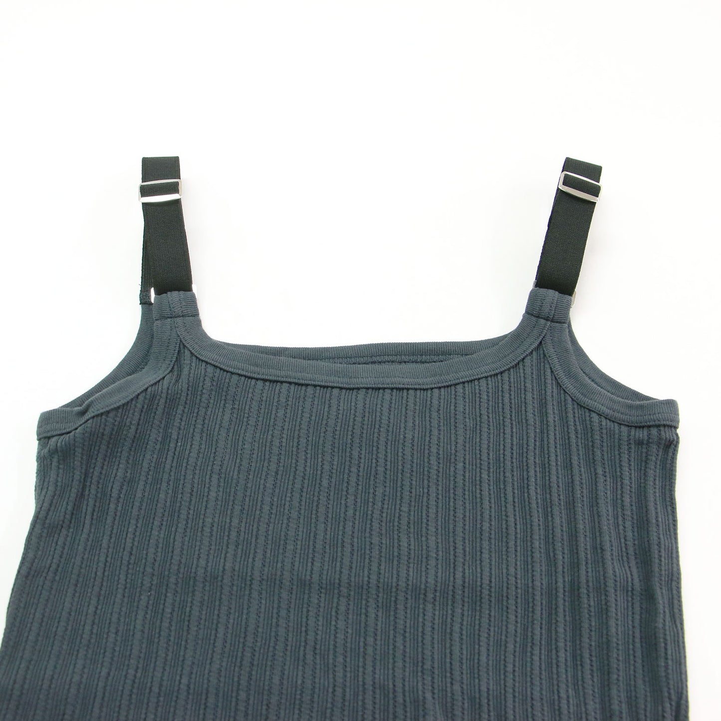 26春夏 コットン アイレットリブ キャミソール / COTTON EYELET RIB UP DOWN CAMISOLE ノースリーブ スクエアネック コンパクト ストラップ コットン