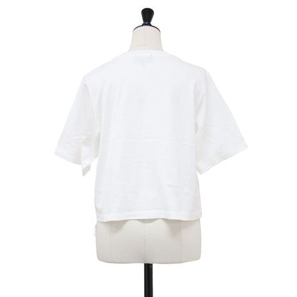 ロゴプリント クロップド Tシャツ / カットソー 半袖 クルーネック ワイド コットン