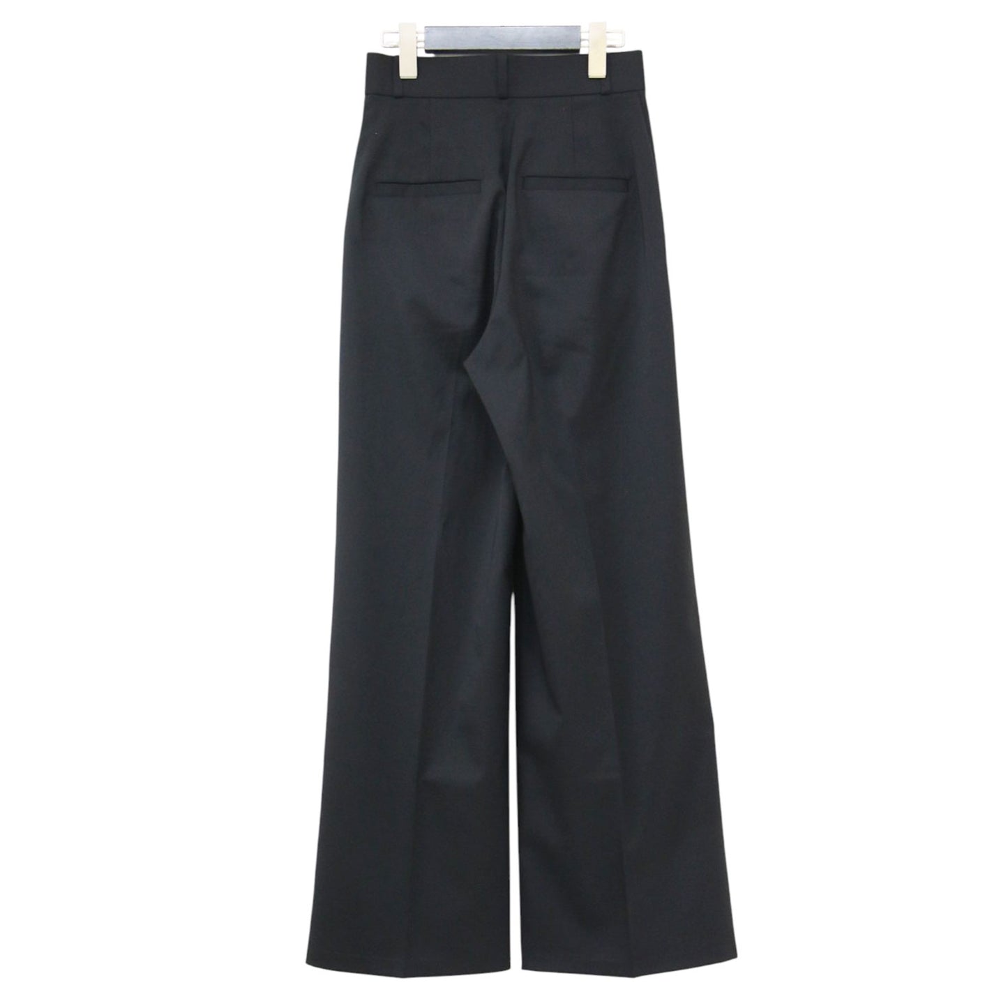 26春夏 エステルツイル ストレッチ スラックスパンツ / フルレングス センタープレス ストレートシルエット タック ダーツ ストレッチ