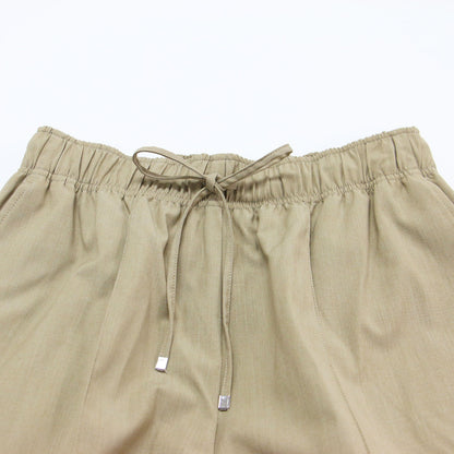 アルビー イージーパンツ ワイドパンツ / Alby Easy Pants Wide イージーパンツ フルレングス ピンタック ウエストゴム ドローコード ウール ウォッシャブル